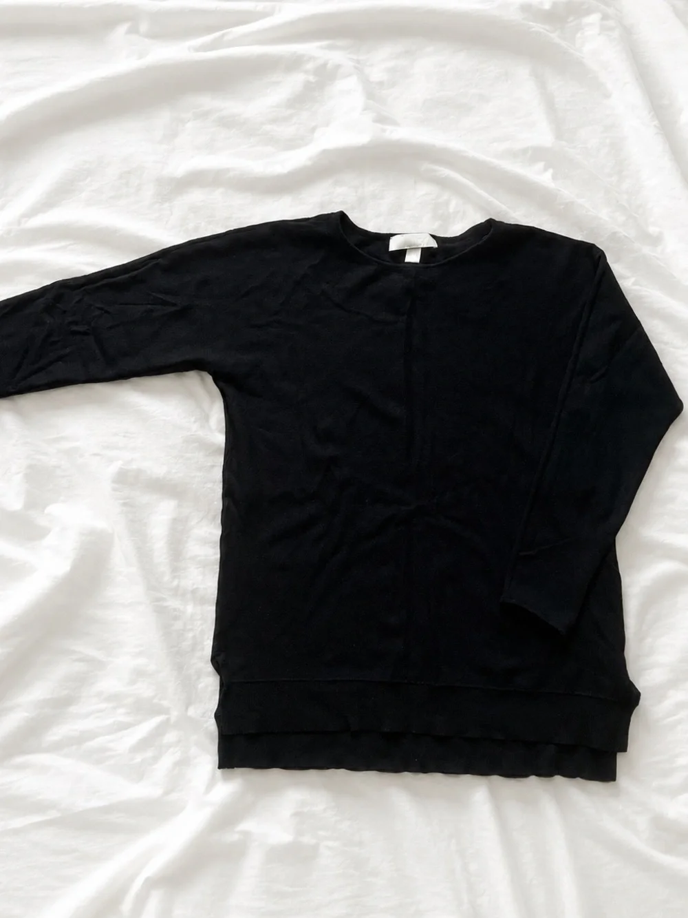 Michael Kors Black Crewneck Sweatshirt Gold Logo Plaque Size S